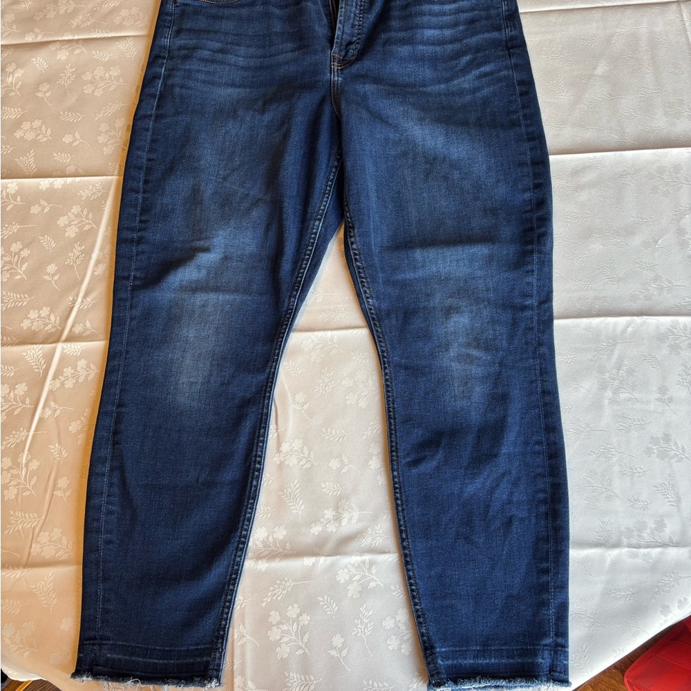 Jen 7- Size 16 Women's Dark Blue Cropped Jeans